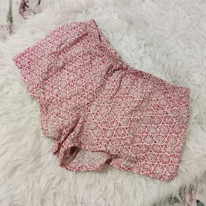 Red and white sleep shorts